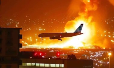 العدسات تلتقط هبوط طائرة لبنانية وسط غارات إسرائيلية مكثفة في محيط مطار بيروت