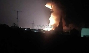 السويداء 24: انفجار في مطار خلخلة شمال محافظة السويداء أدى لتصاعد ألسنة اللهب