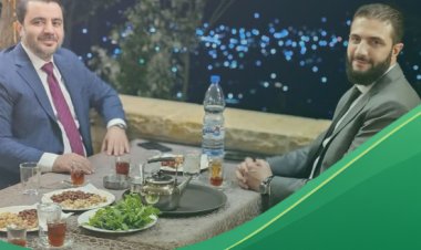 الرئيس السوري أحمد الشرع ووزير الخارجية أسعد الشيباني في  بلودان غربي دمشق