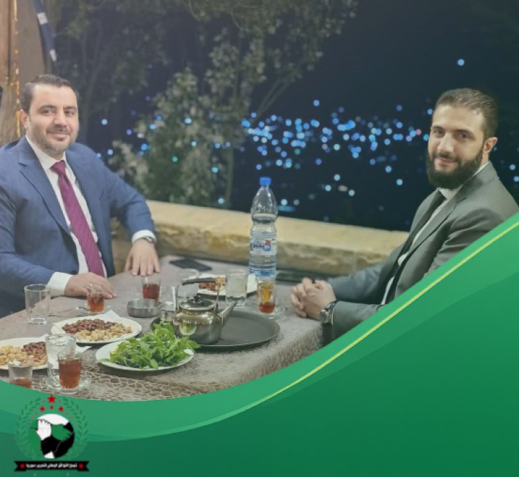 الرئيس السوري أحمد الشرع ووزير الخارجية أسعد الشيباني في  بلودان غربي دمشق